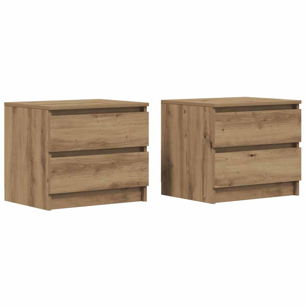 Κομοδίνα 2 τεμ Artisan Oak 50x40x43.5 cm Κατασκευασμένο ξύλο - Pakobazaar