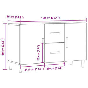 Σκευοθήκη Δρυς τεχνίτης 100x36x60 cm Κατασκευασμένο ξύλο
