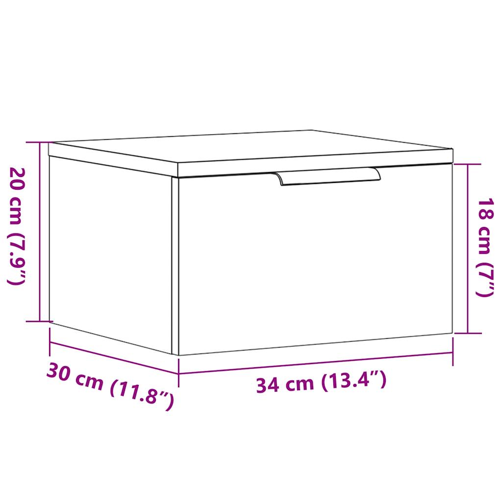 Κομοδίνο Επιτοίχιο Αρτισιανή Δρυς 34x30x20 εκ