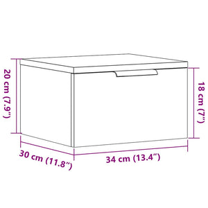 Κομοδίνο Επιτοίχιο Αρτισιανή Δρυς 34x30x20 εκ