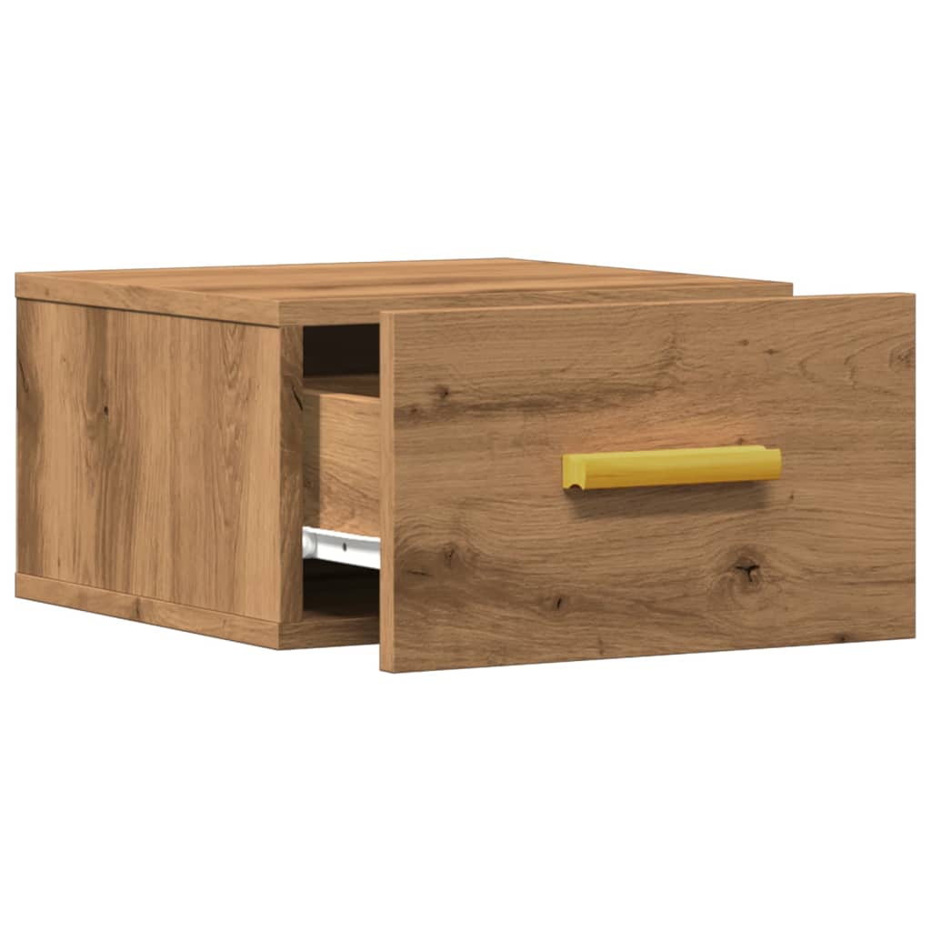 Κομοδίνα Επιτοίχια 2 τεμ. Αρτισιανή Δρυς 35 x 35 x 20 εκ.