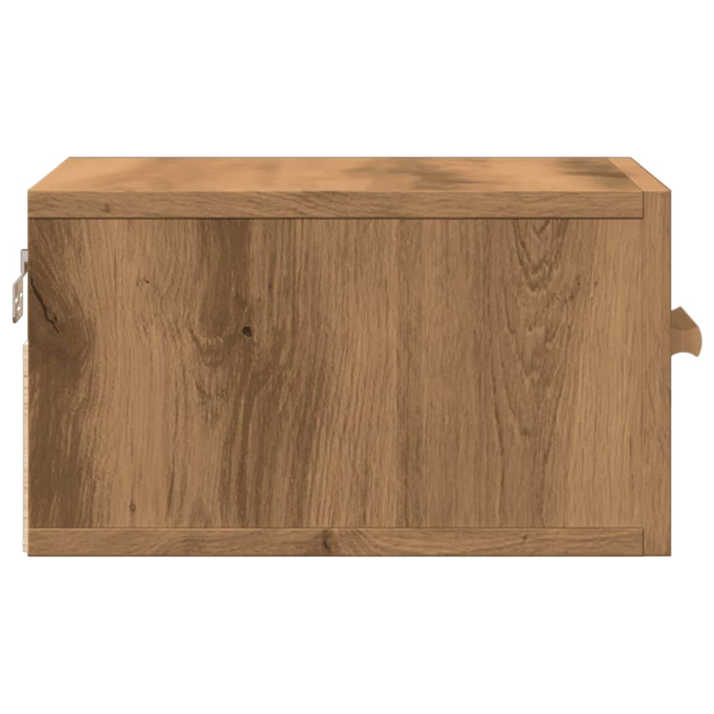 Κομοδίνα Επιτοίχια 2 τεμ. Αρτισιανή Δρυς 35 x 35 x 20 εκ.