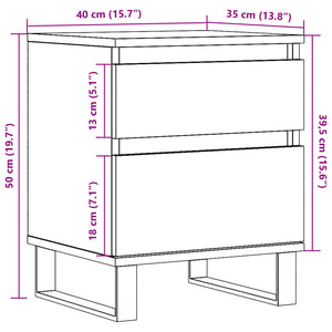 Κομοδίνα 2 τεμάχια Παλιό ξύλο 40x35x50 cm Κατασκευασμένο ξύλο