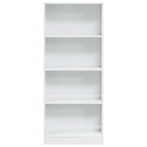 Βιβλιοθήκη Γυαλιστερό Λευκό 60x24x143 εκ. Επεξεργασμένο Ξύλο - Pakobazaar