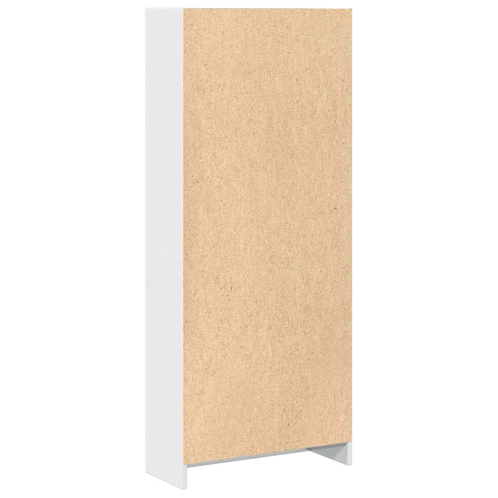Βιβλιοθήκη Γυαλιστερό Λευκό 60x24x143 εκ. Επεξεργασμένο Ξύλο - Pakobazaar