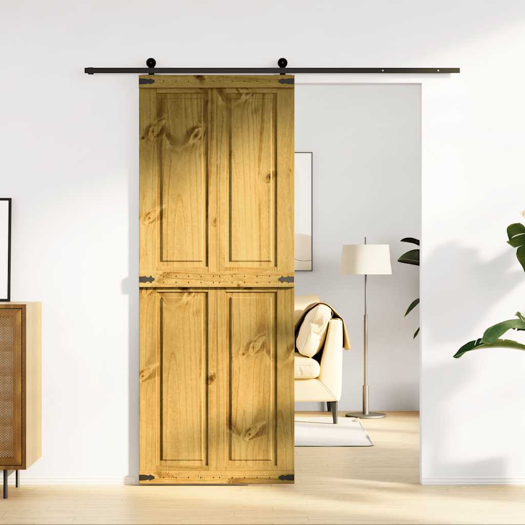 Πόρτα αχυρώνα CORONA 80x210 cm μασίφ ξύλο πεύκο - Pakobazaar