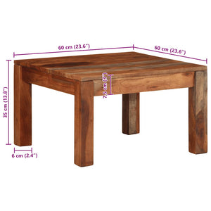 Τραπεζάκι σαλονιού 60x60x35 cm μασίφ ξύλο ακακίας - Pakobazaar