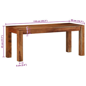 Πάγκος 110 cm Μασίφ Ξύλο Ακακία