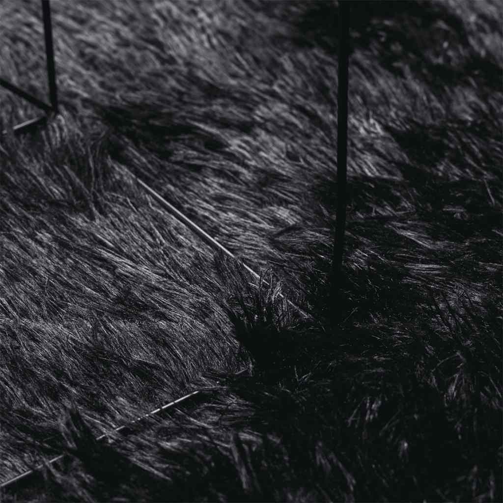 Χαλί Shaggy με Ψηλό Πέλος NAVARRA Μαύρο 80x150 εκ. πολυεστέρας - Pakobazaar