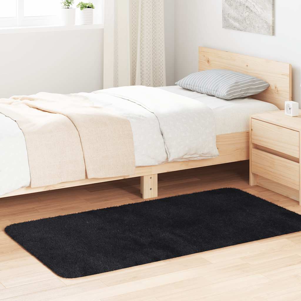 Χαλί Shaggy με Ψηλό Πέλος NAVARRA Μαύρο 80x150 εκ. πολυεστέρας - Pakobazaar