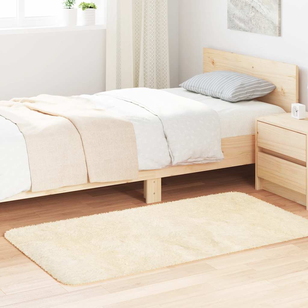 Χαλί Shaggy με Ψηλό Πέλος NAVARRA Κρέμα 80x150 εκ. πολυεστέρας - Pakobazaar