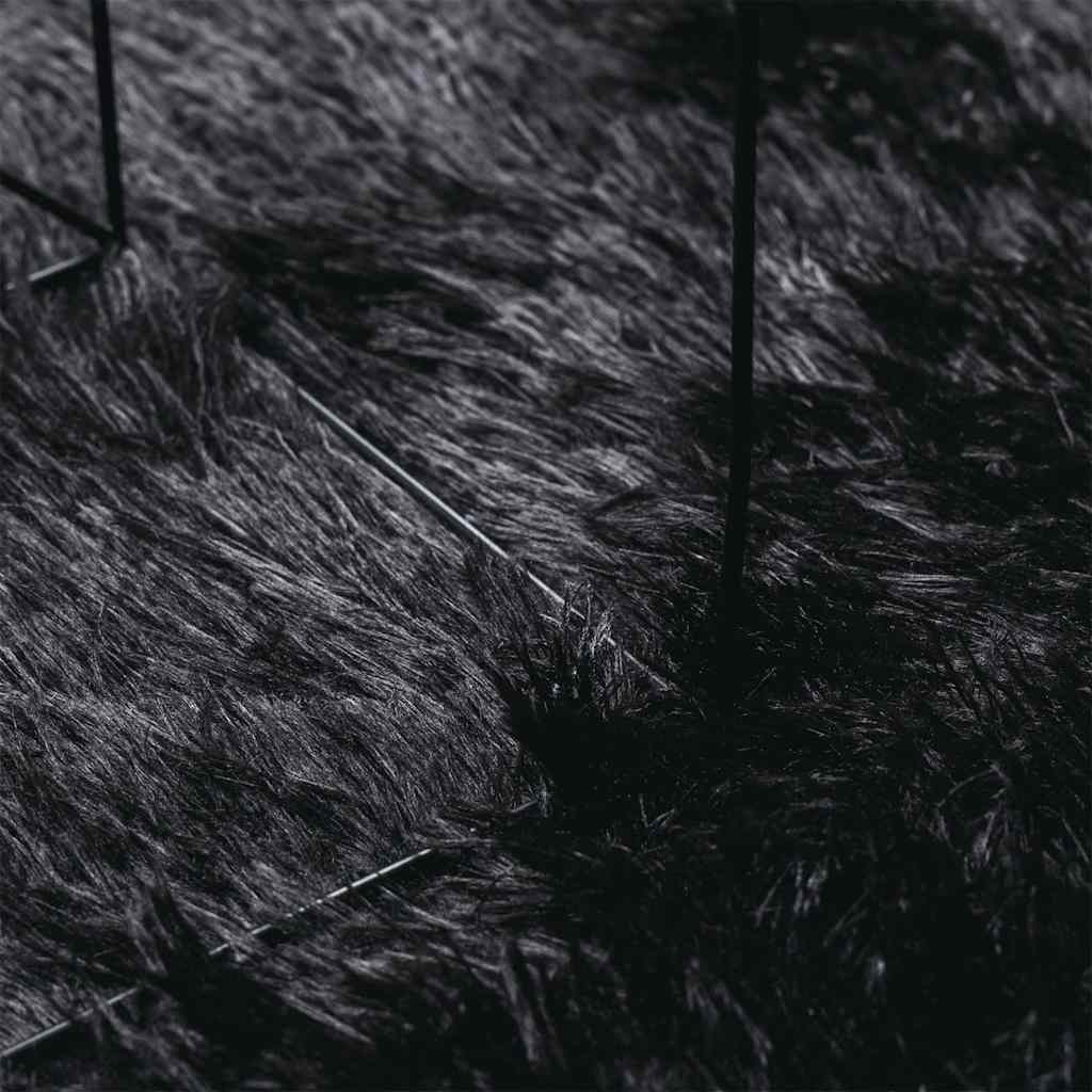 Χαλί Shaggy με Ψηλό Πέλος NAVARRA Μαύρο 130x200 εκ. πολυεστέρας - Pakobazaar