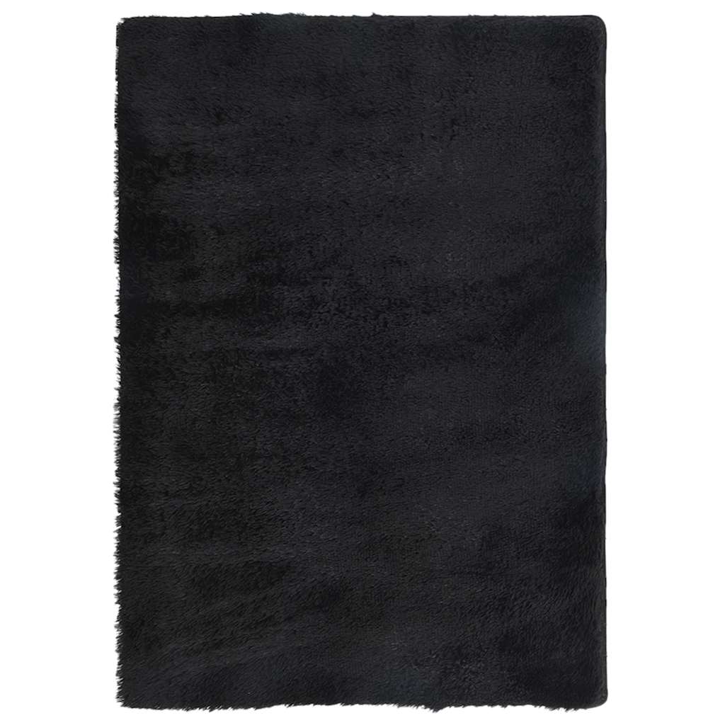 Χαλί Shaggy με Ψηλό Πέλος NAVARRA Μαύρο 160x230 εκ. πολυεστέρας - Pakobazaar