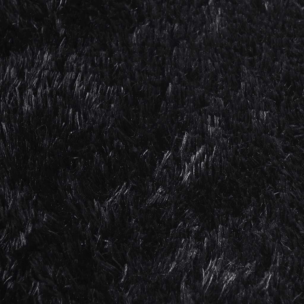 Χαλί Shaggy με Ψηλό Πέλος NAVARRA Μαύρο 120x120 εκ. πολυεστέρας - Pakobazaar