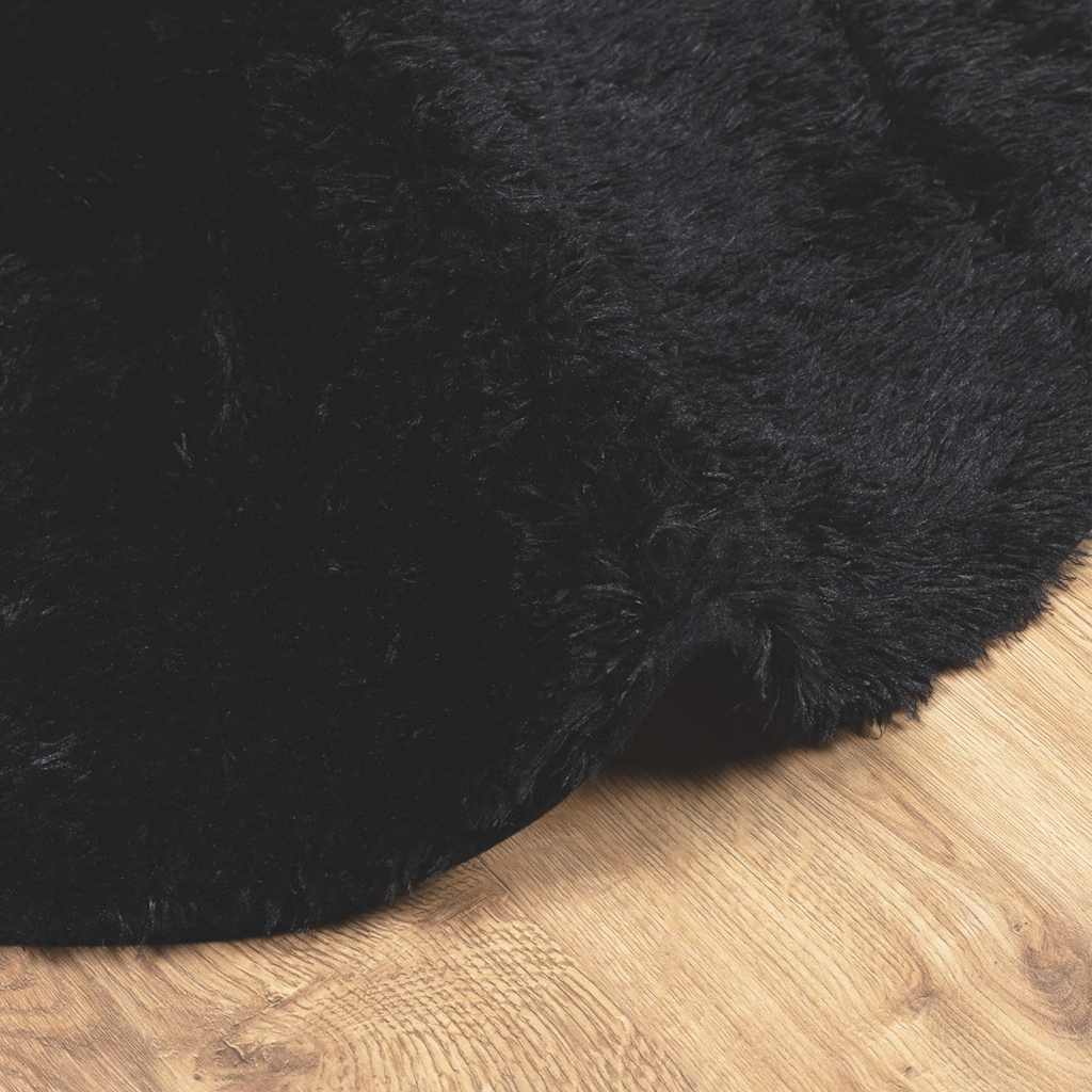 Χαλί Shaggy με Ψηλό Πέλος NAVARRA Μαύρο 160x160 εκ. πολυεστέρας - Pakobazaar