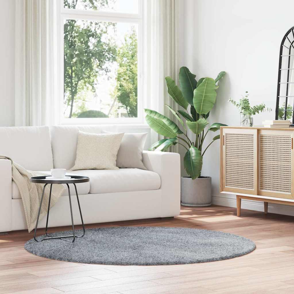 Χαλί Shaggy με Ψηλό Πέλος NAVARRA Ανοιχτό Γκρι 160x160 εκ. - Pakobazaar