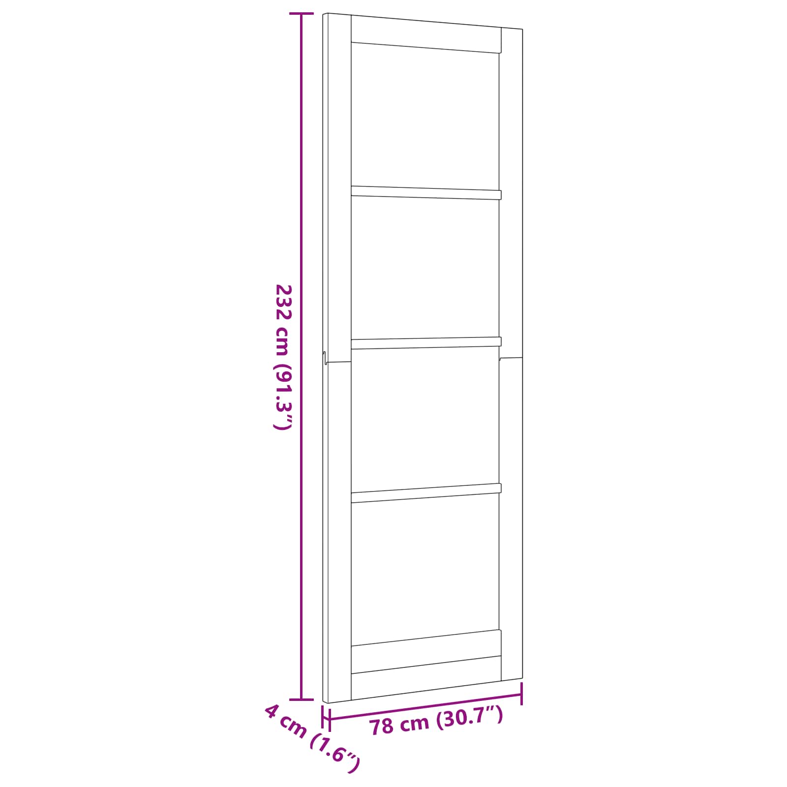 Εσωτερική Πόρτα ORKDAL Λευκό Πρωτογενές 78 x 232 cm
