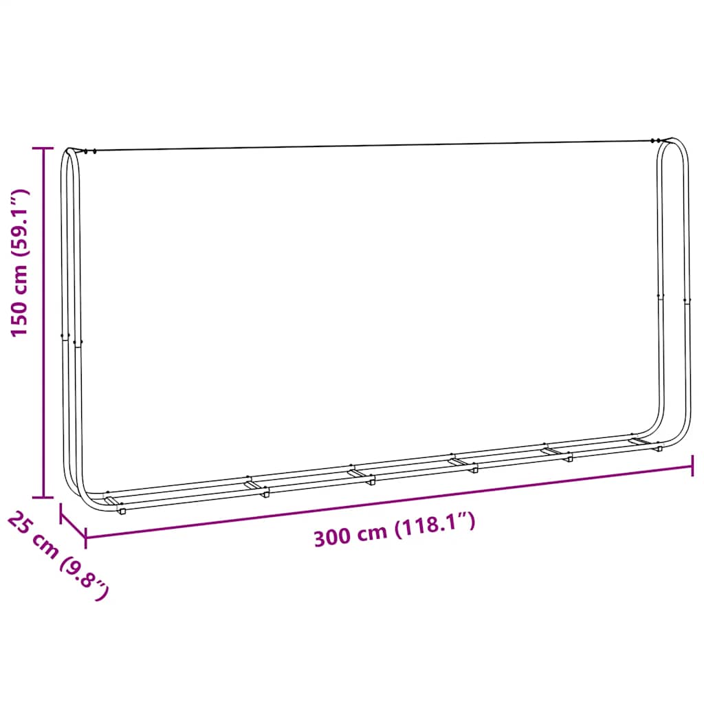 Ράφι Καυσόξυλων 300x25x150 εκ. Γαλβανιζέ Ατσάλι - Pakobazaar