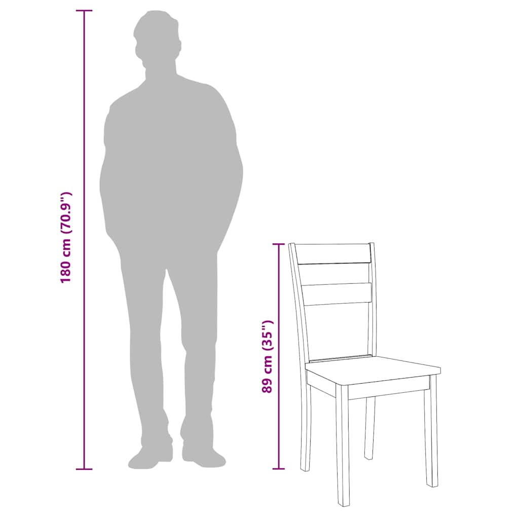 Καρέκλες τραπεζαρίας 2 τεμάχια Λευκό μασίφ ξύλο καουτσούκ - Pakobazaar