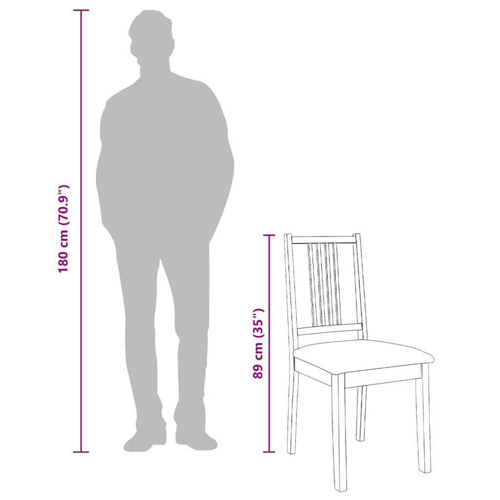 Καρέκλες τραπεζαρίας με μαξιλάρια 2 τεμ Φυσικό μασίφ ξύλο - Pakobazaar