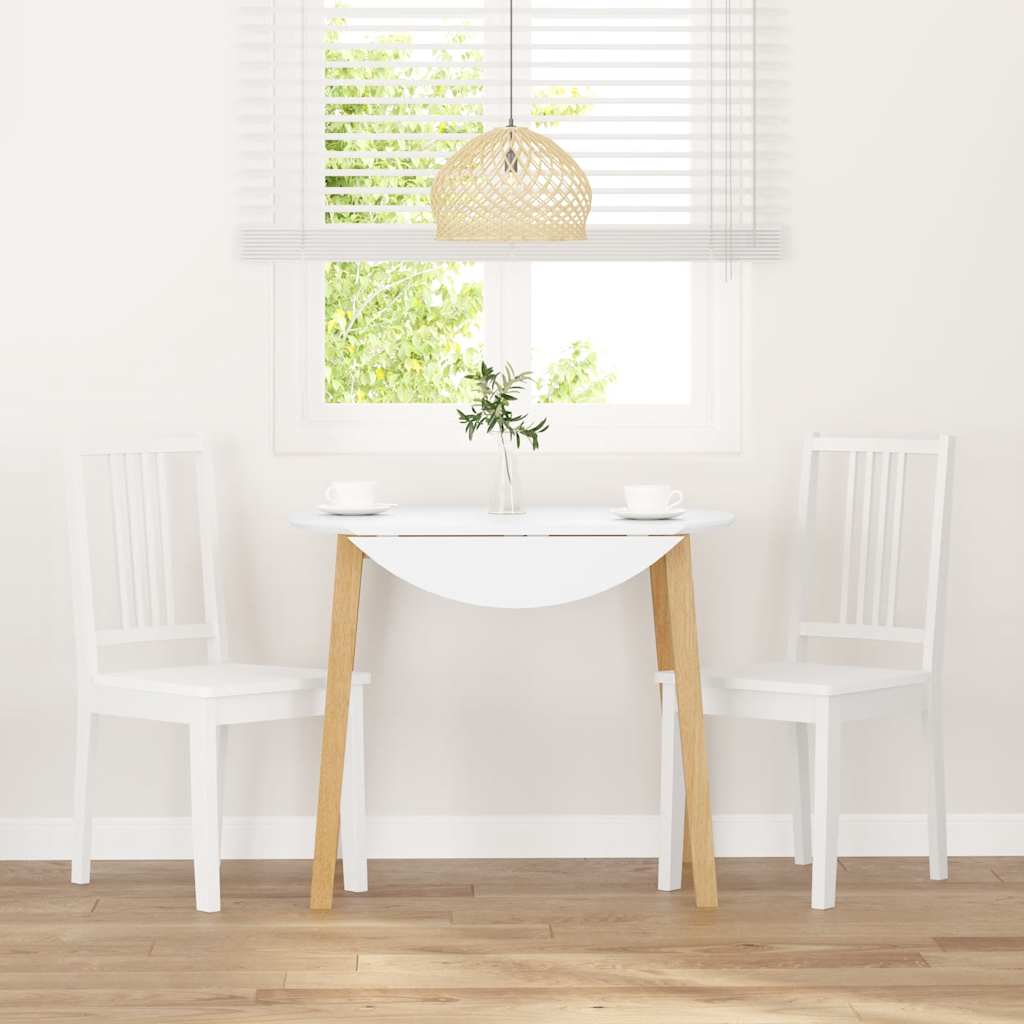 Καρέκλες τραπεζαρίας 2 τεμάχια Λευκό μασίφ ξύλο καουτσούκ