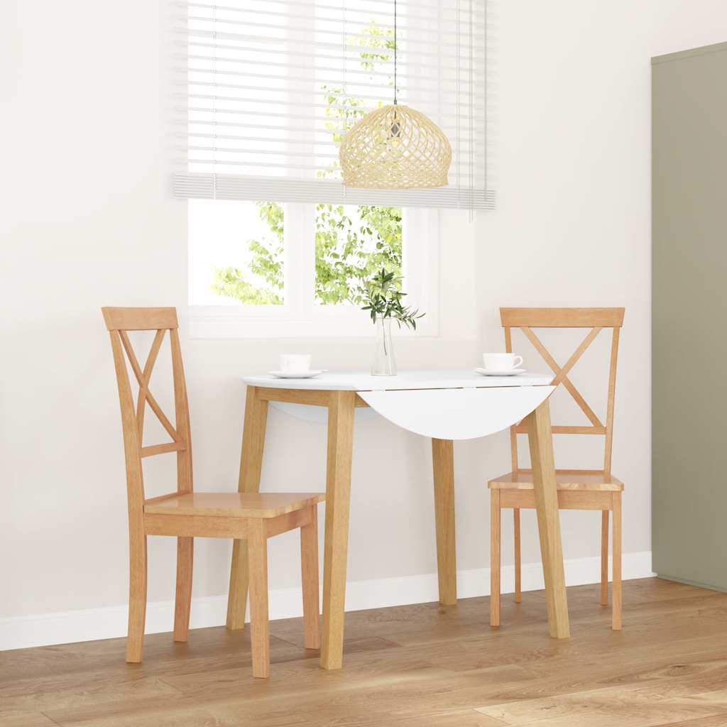 Καρέκλες τραπεζαρίας 2 τεμάχια από μασίφ ξύλο καουτσούκ - Pakobazaar