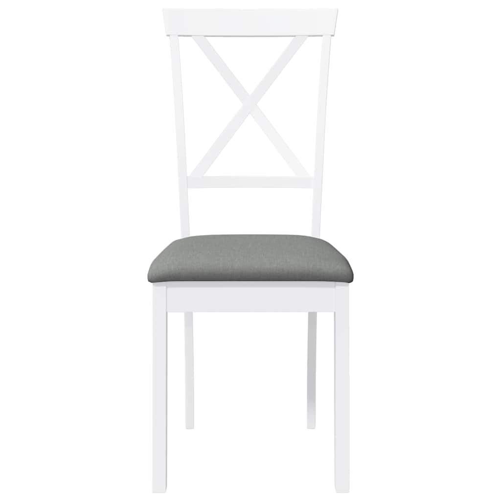 Καρέκλες τραπεζαρίας με μαξιλάρια 2 τεμάχια Λευκό μασίφ ξύλο