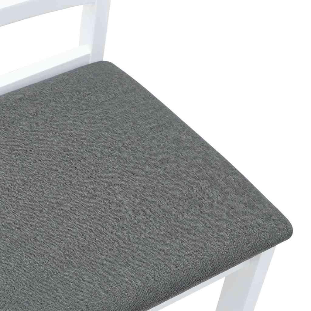 Καρέκλες τραπεζαρίας με μαξιλάρια 2 τεμάχια Λευκό μασίφ ξύλο