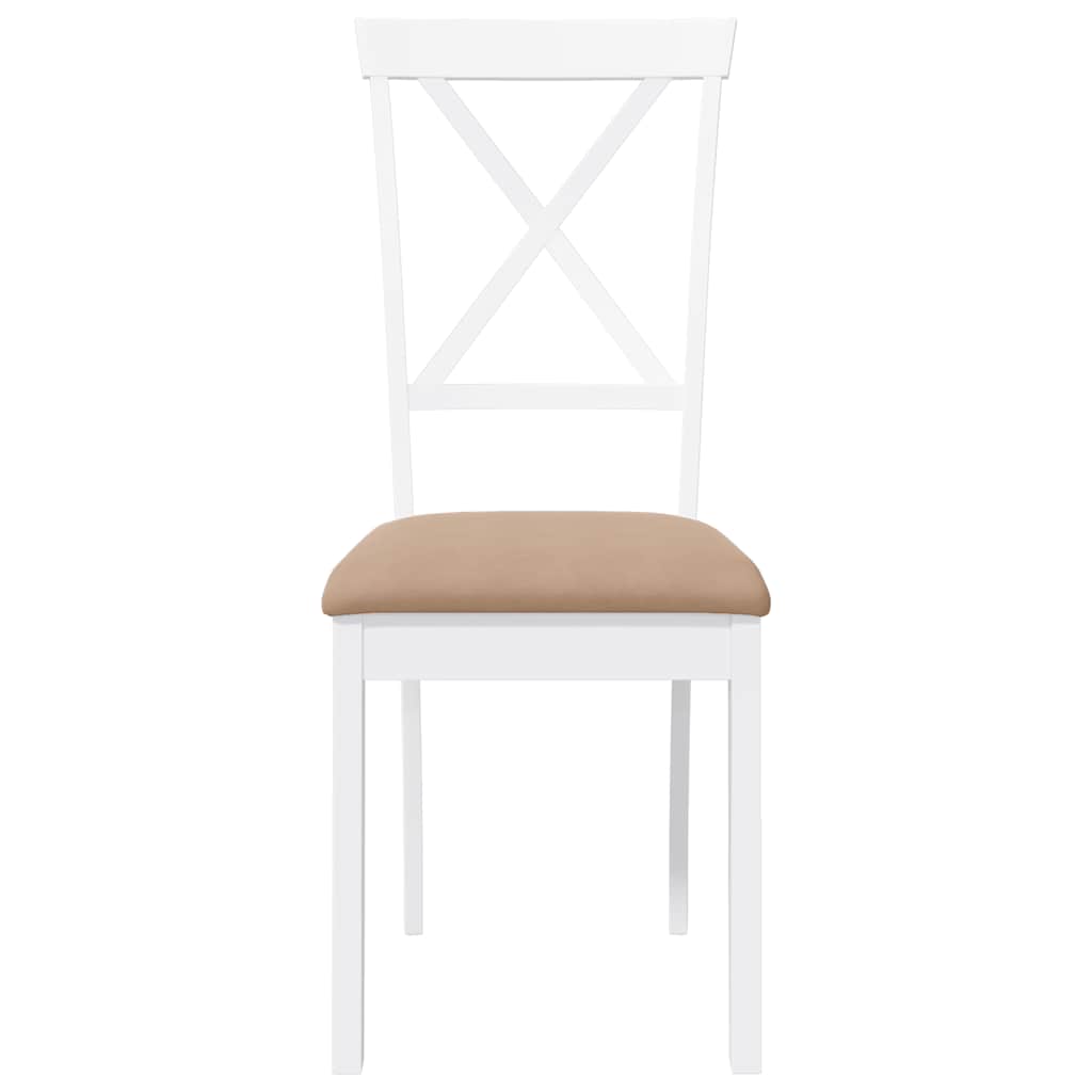 Καρέκλες τραπεζαρίας με μαξιλάρια 2 τεμάχια Λευκό μασίφ ξύλο - Pakobazaar