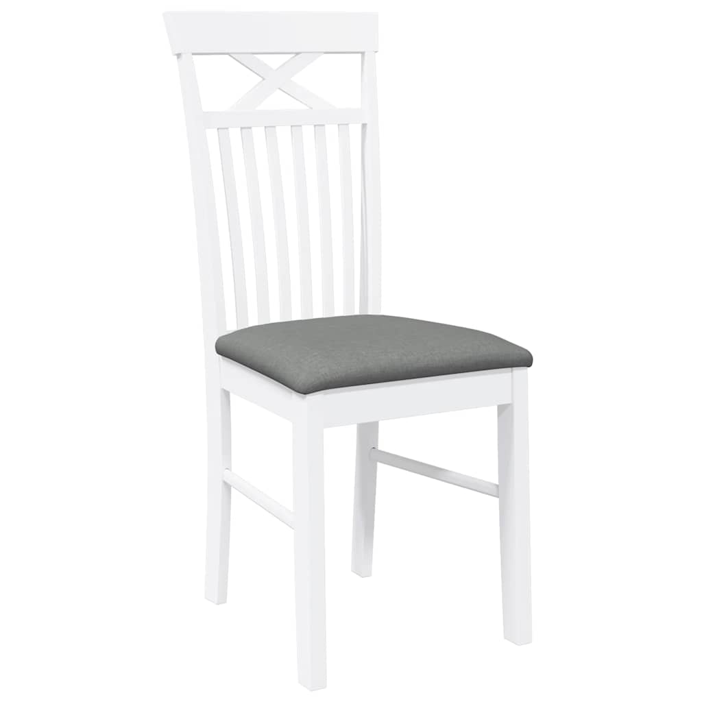 Καρέκλες τραπεζαρίας με μαξιλάρια 2 τεμάχια Λευκό μασίφ ξύλο - Pakobazaar
