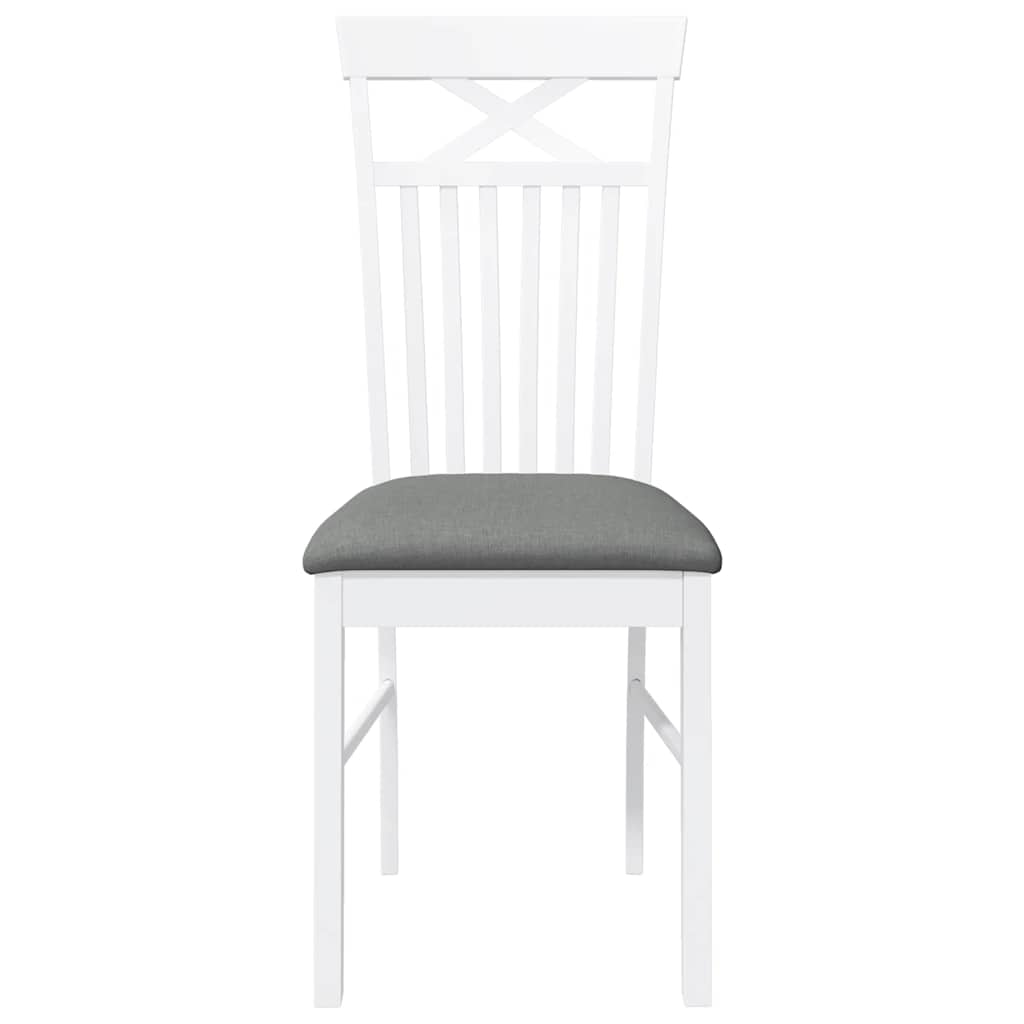 Καρέκλες τραπεζαρίας με μαξιλάρια 2 τεμάχια Λευκό μασίφ ξύλο - Pakobazaar