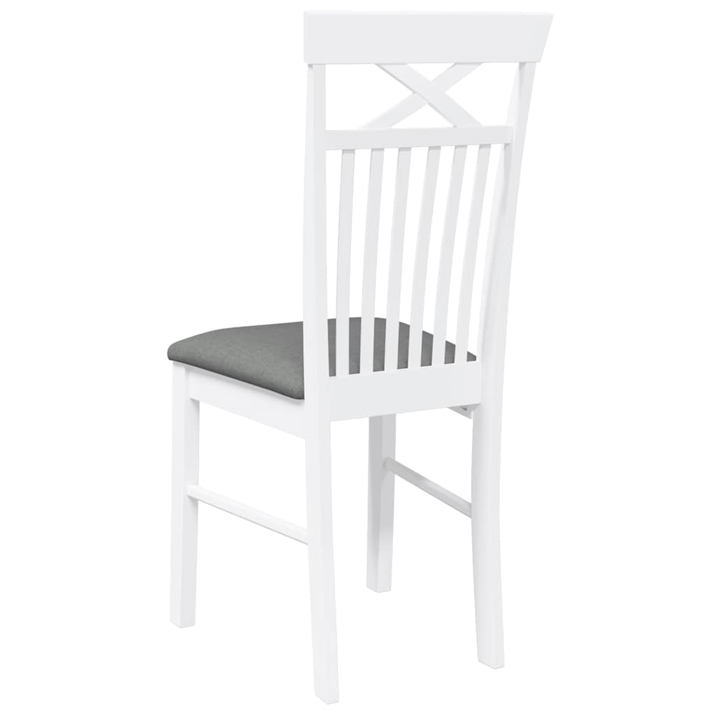 Καρέκλες τραπεζαρίας με μαξιλάρια 2 τεμάχια Λευκό μασίφ ξύλο - Pakobazaar