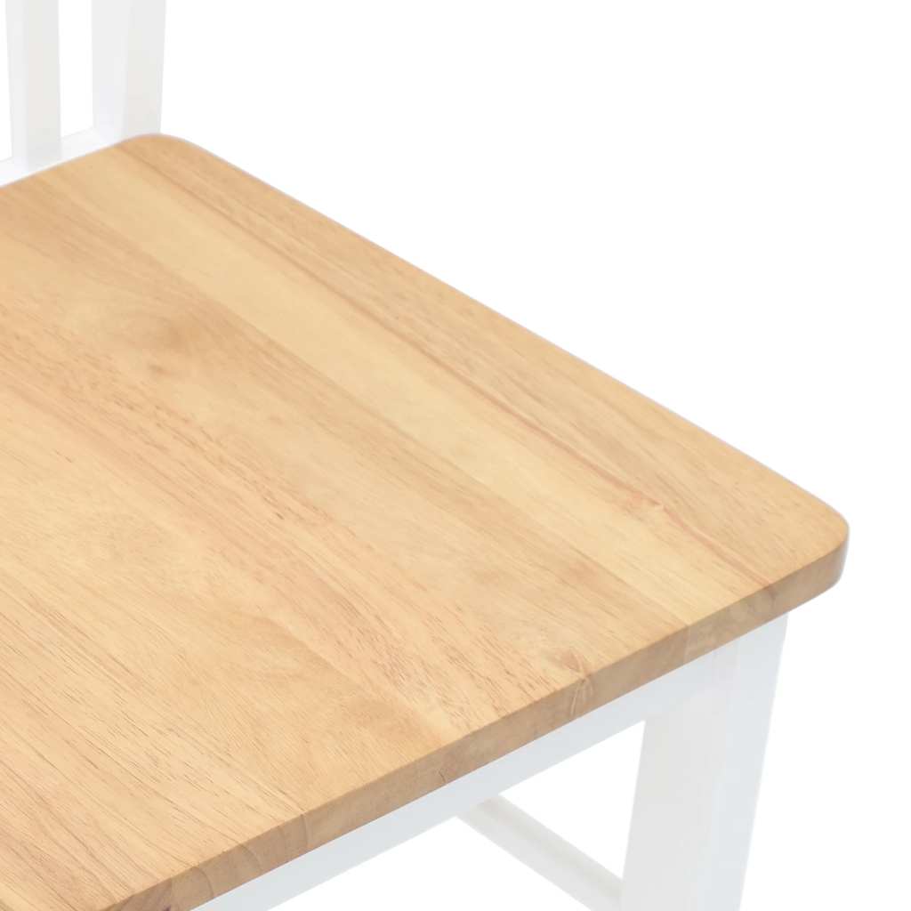 Καρέκλες τραπεζαρίας 2 τεμάχια Λευκό μασίφ ξύλο καουτσούκ - Pakobazaar