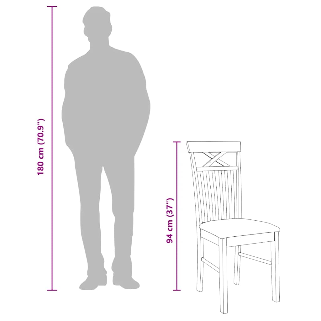 Καρέκλες τραπεζαρίας με μαξιλάρια 2 τεμάχια Λευκό μασίφ ξύλο