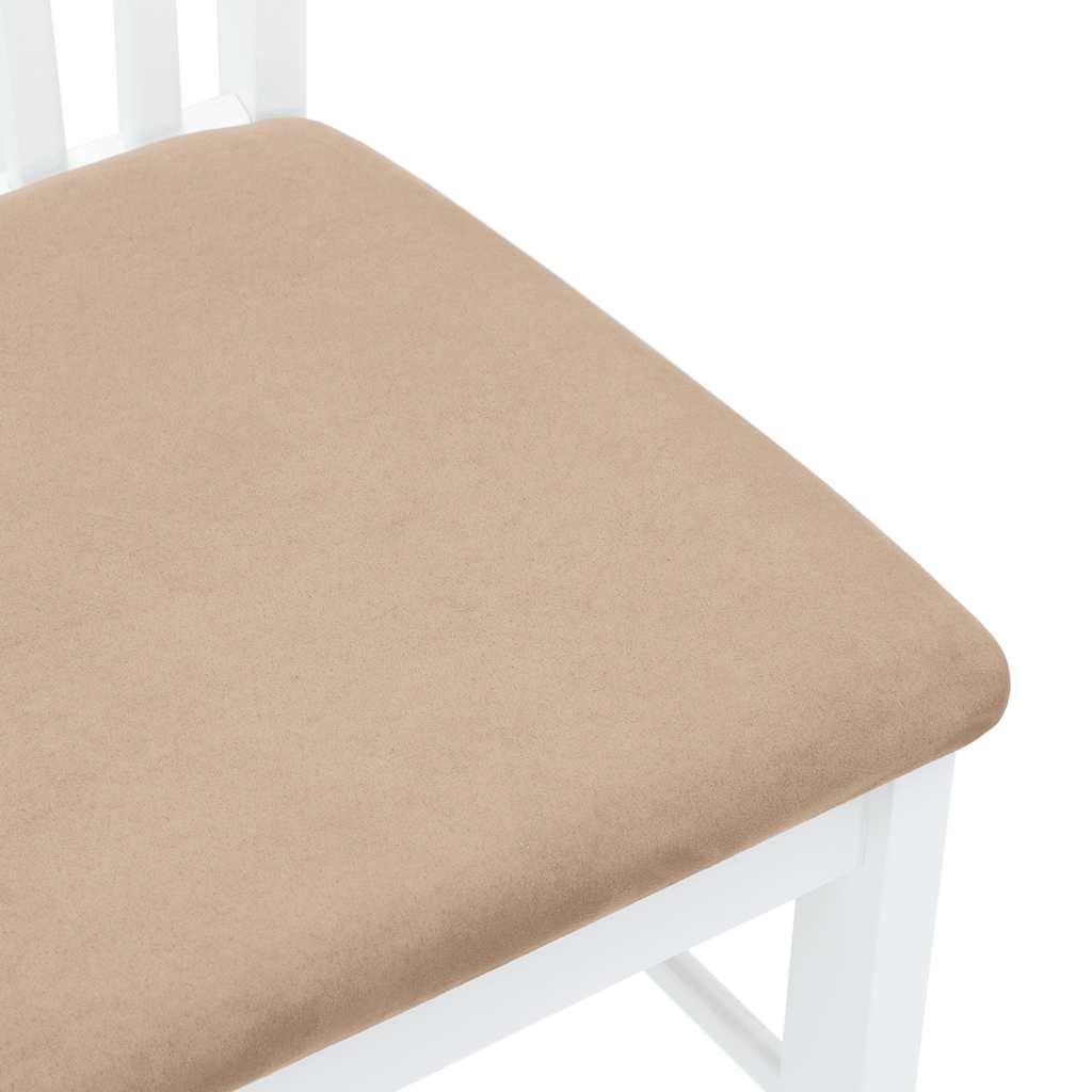 Καρέκλες τραπεζαρίας με μαξιλάρια 2 τεμάχια Λευκό μασίφ ξύλο