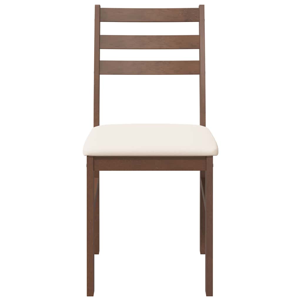 Καρέκλες τραπεζαρίας με μαξιλάρια 2 τεμάχια Καφέ μασίφ ξύλο - Pakobazaar