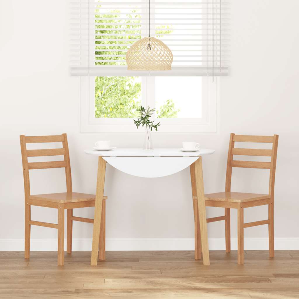 Καρέκλες τραπεζαρίας 2 τεμάχια από μασίφ ξύλο καουτσούκ - Pakobazaar