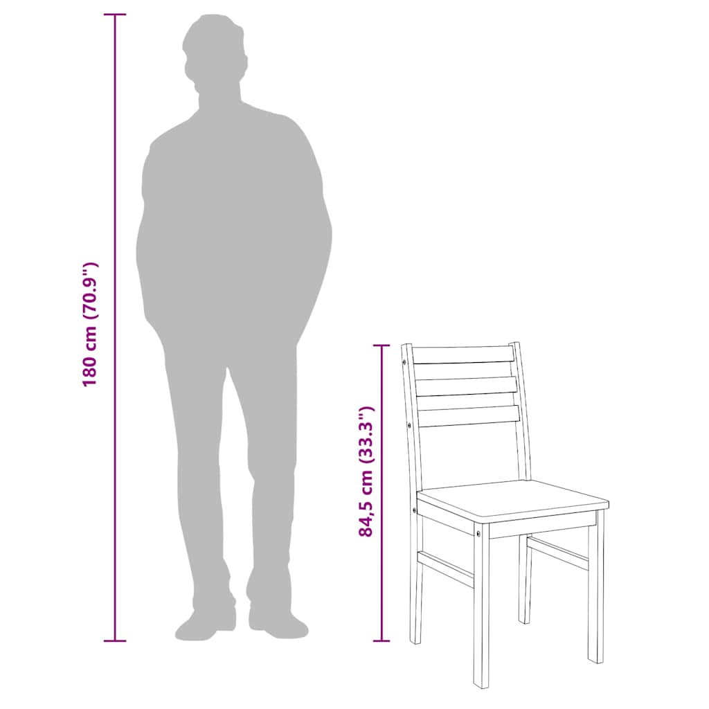 Καρέκλες τραπεζαρίας 2 τεμάχια από μασίφ ξύλο καουτσούκ - Pakobazaar