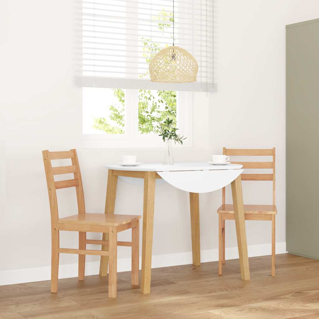 Καρέκλες τραπεζαρίας 2 τεμάχια από μασίφ ξύλο καουτσούκ - Pakobazaar