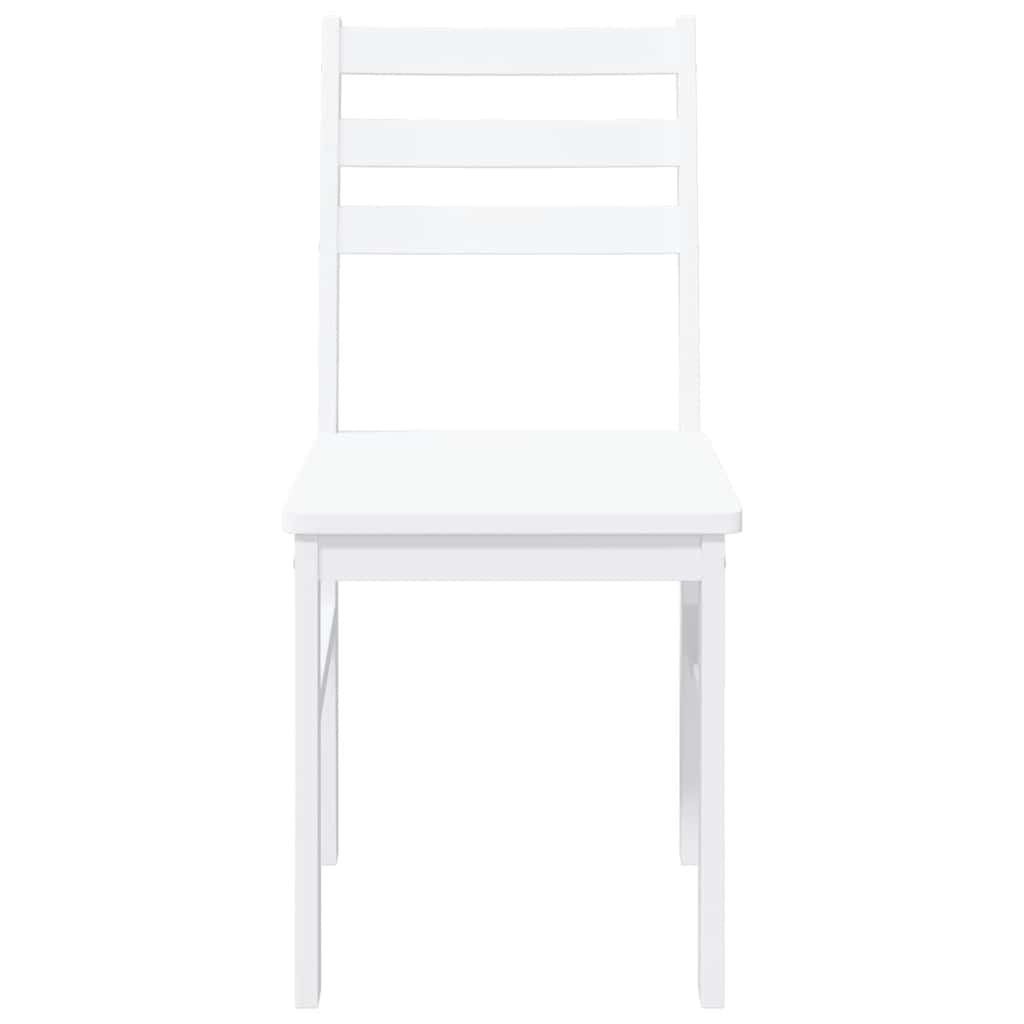 Καρέκλες τραπεζαρίας 2 τεμάχια Λευκό μασίφ ξύλο καουτσούκ - Pakobazaar