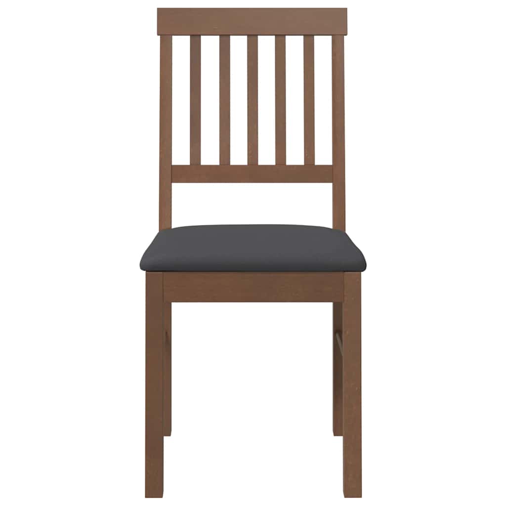 Καρέκλες τραπεζαρίας με μαξιλάρια 2 τεμάχια Καφέ μασίφ ξύλο - Pakobazaar