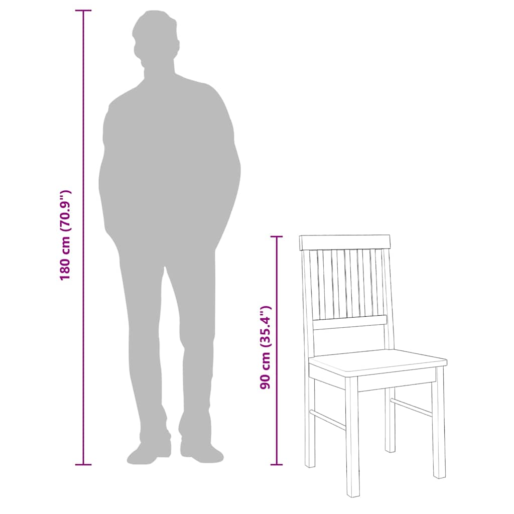 Καρέκλες τραπεζαρίας 2 τεμάχια από μασίφ ξύλο καουτσούκ - Pakobazaar