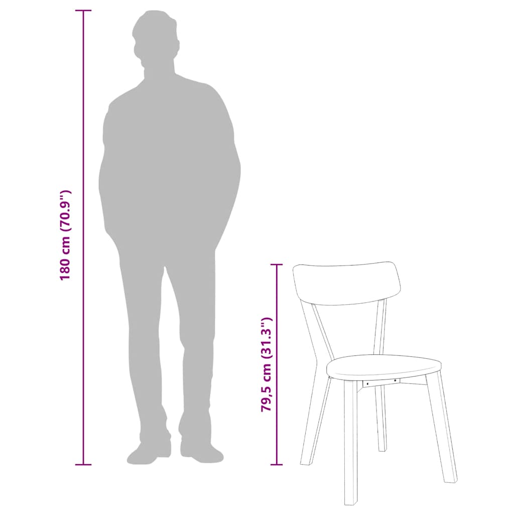 Καρέκλες τραπεζαρίας 2 τεμάχια Λευκό μασίφ ξύλο καουτσούκ