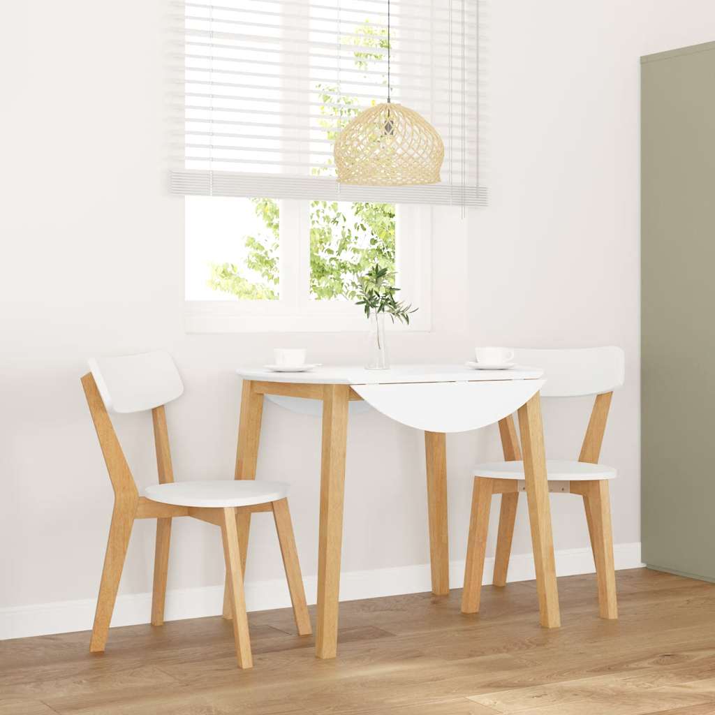 Καρέκλες τραπεζαρίας 2 τεμάχια από μασίφ ξύλο καουτσούκ - Pakobazaar