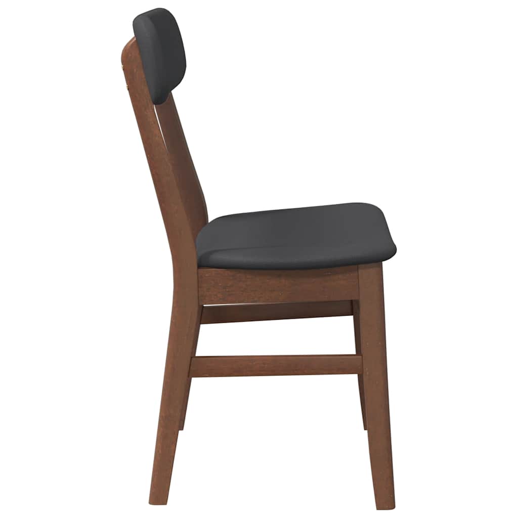 Καρέκλες τραπεζαρίας με μαξιλάρια 2 τεμάχια Καφέ μασίφ ξύλο