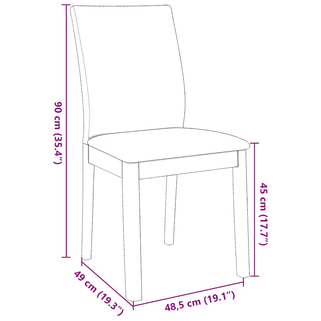 Καρέκλες τραπεζαρίας με μαξιλάρια 2 τεμάχια από μασίφ ξύλο - Pakobazaar