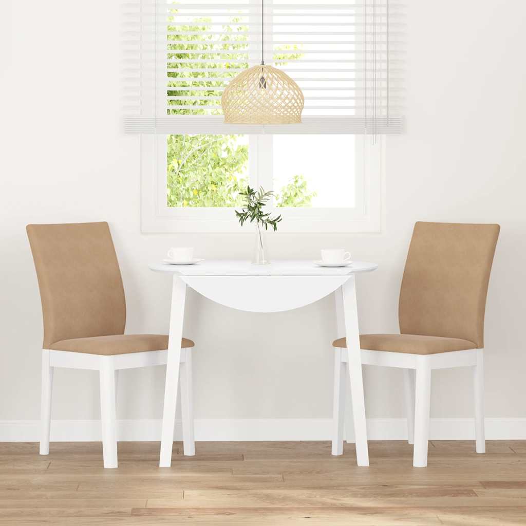 Καρέκλες τραπεζαρίας με μαξιλάρια 2 τεμάχια Λευκό μασίφ ξύλο - Pakobazaar