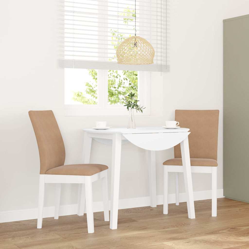 Καρέκλες τραπεζαρίας με μαξιλάρια 2 τεμάχια Λευκό μασίφ ξύλο - Pakobazaar