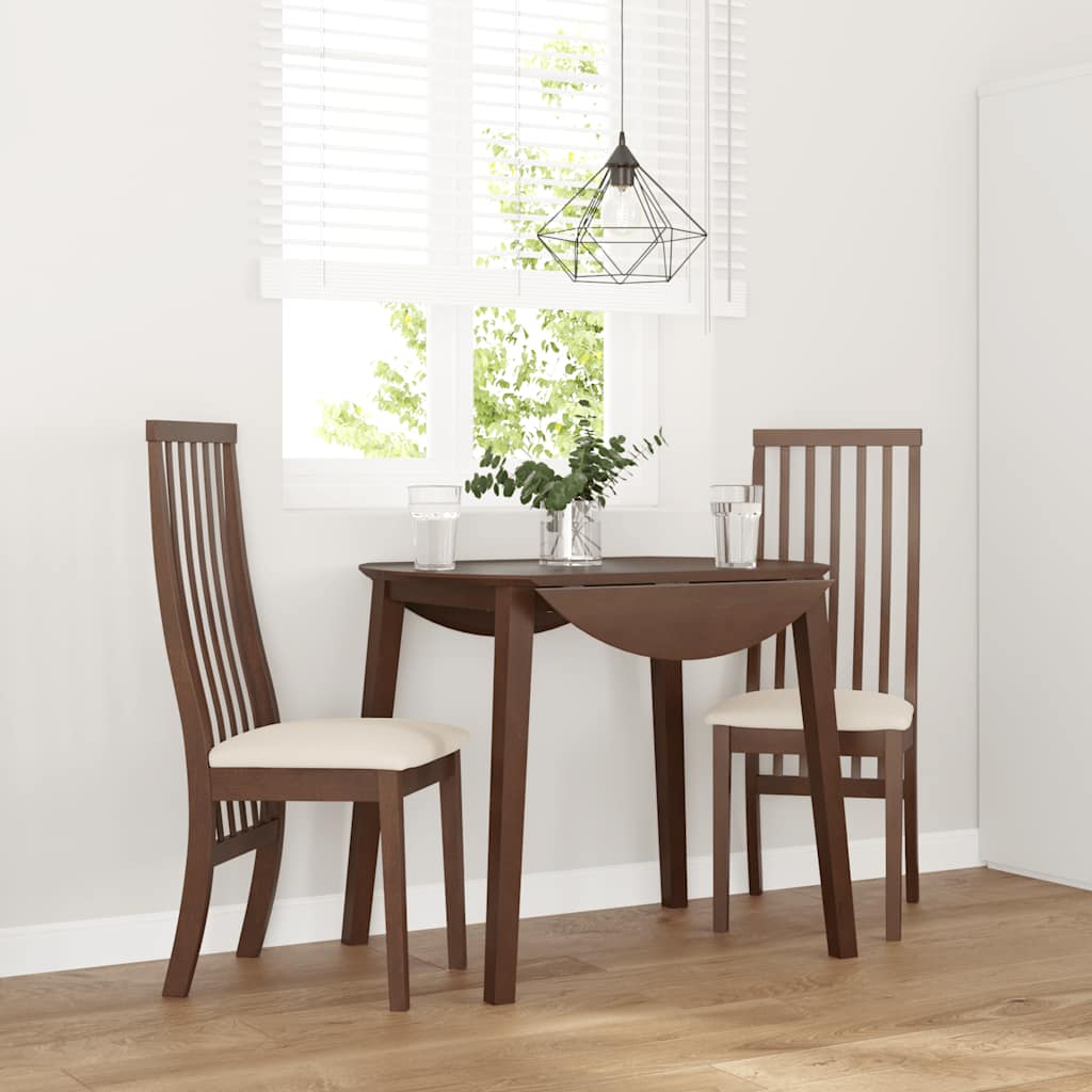 Καρέκλες τραπεζαρίας με μαξιλάρια 2 τεμάχια Καφέ μασίφ ξύλο - Pakobazaar