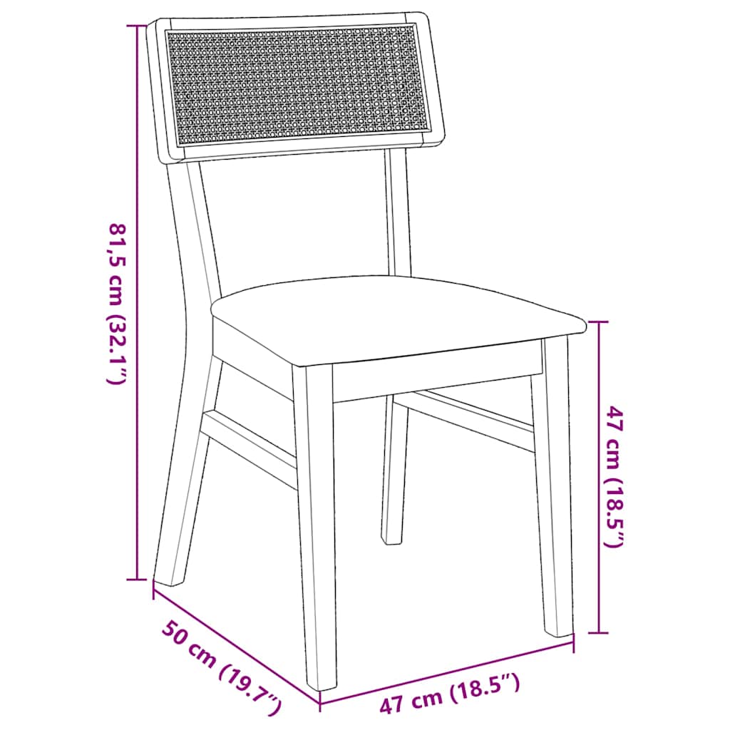 Καρέκλες τραπεζαρίας με μαξιλάρια 2 τεμάχια από μασίφ ξύλο - Pakobazaar